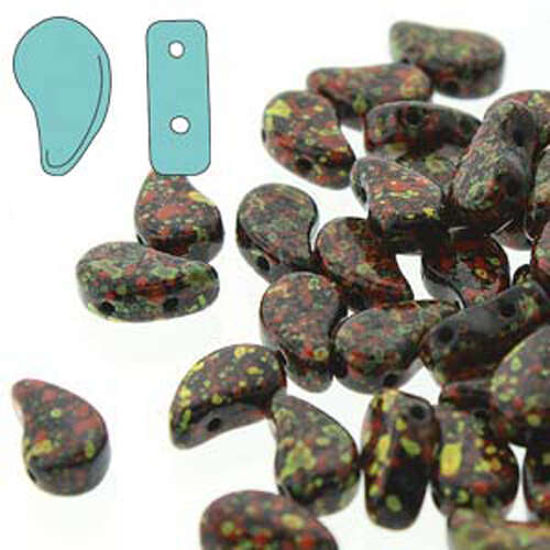 Paisley Duo 8mm x 5mm - Jet Red Yellow - PD8523980-24402