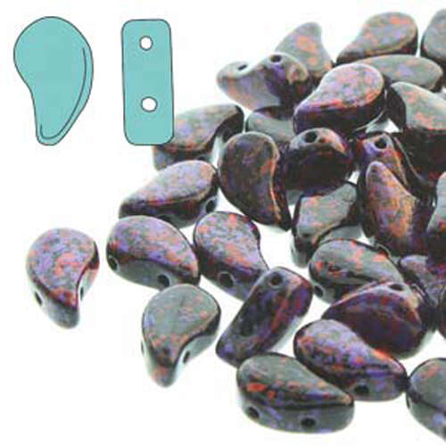 Paisley Duo 8mm x 5mm - Jet Berry Confetti - PD8523980-24407