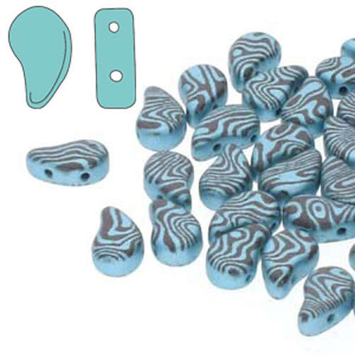 Paisley Duo 8mm x 5mm - Laser Contour Jet Turquoise - PD8523980-25019CL