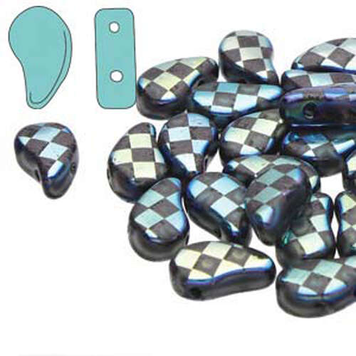 Paisley Duo 8mm x 5mm - Laser Checkered Jet AB - PD8523980-28703CB