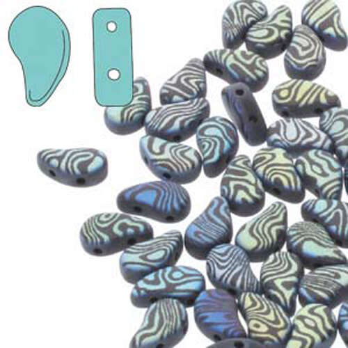 Paisley Duo 8mm x 5mm - Laser Contour Jet Matte AB - PD8523980-28773CL