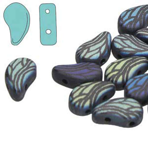 Paisley Duo 8mm x 5mm - Laser Dragon Wing Jet Matte AB - PD8523980-28773DW