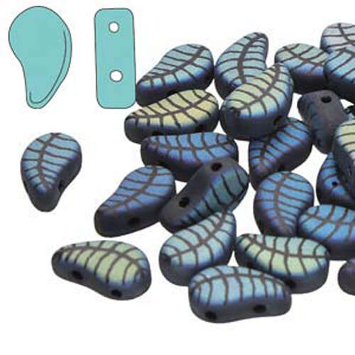 Paisley Duo 8mm x 5mm - Laser Leaf Jet Matte AB - PD8523980-28773L