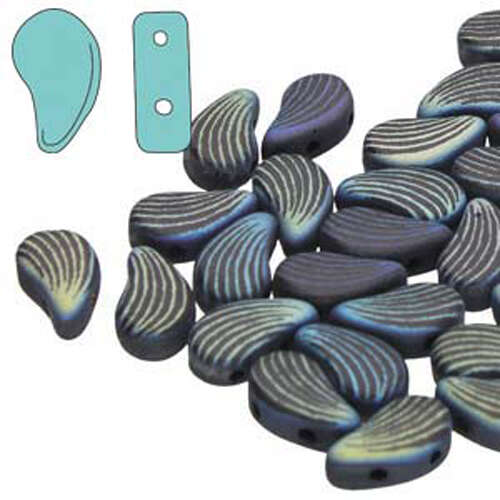 Paisley Duo 8mm x 5mm - Laser Lines Jet Matte AB - PD8523980-28773LI