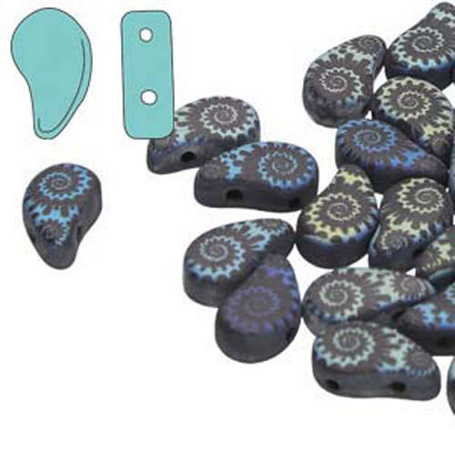 Paisley Duo 8mm x 5mm - Laser Shell Jet Matte AB - PD8523980-28773SH