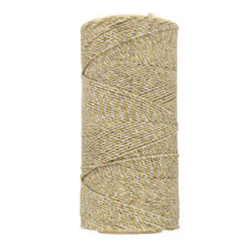 2 Ply Waxed Polyester Cord - PLY04-MGS - Metallic Gold / Silver