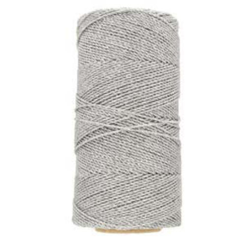2 Ply Waxed Polyester Cord - PLY04-SLV - Metallic Silver