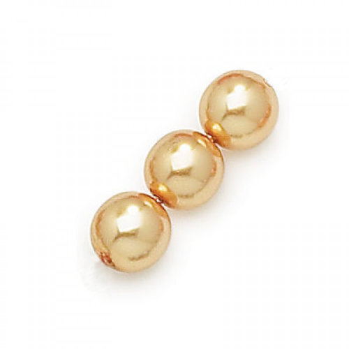 4mm Gold Czech Glass Pearl - 0486