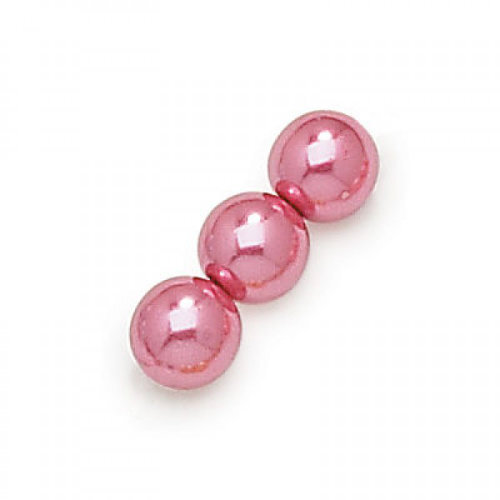 6mm Fuchsia Czech Glass Pearl - 75 Bead Strand - 2396