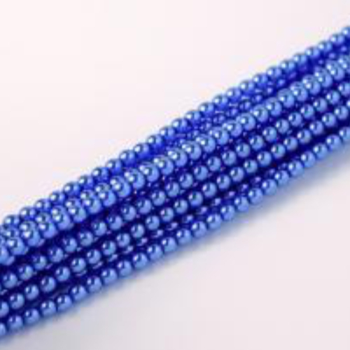 2mm Czech Glass Pearl - 150 Bead Strand - Caribbean Blue - Crystal - 00030-63375