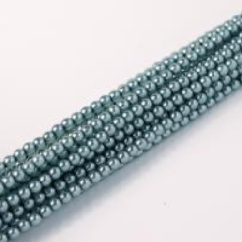 2mm Czech Glass Pearl - 150 Bead Strand - Steel Blue - Crystal - 00030-63584