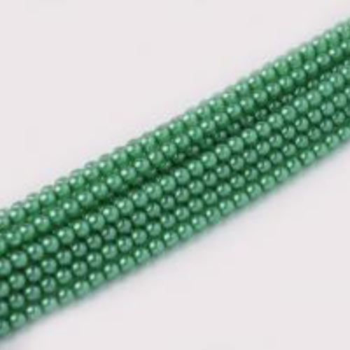 2mm Czech Glass Pearl - 150 Bead Strand - Emerald - Crystal - 00030-63586