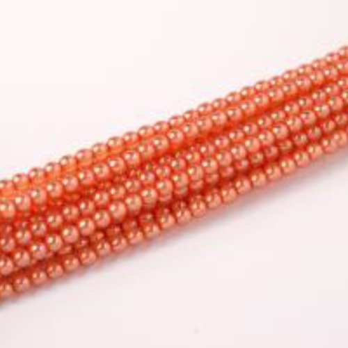 2mm Czech Glass Pearl - 150 Bead Strand - Coral - Crystal - 00030-63875
