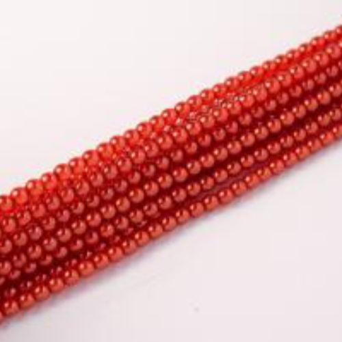 2mm Czech Glass Pearl - 150 Bead Strand - Blood Orange - Crystal - 00030-63933