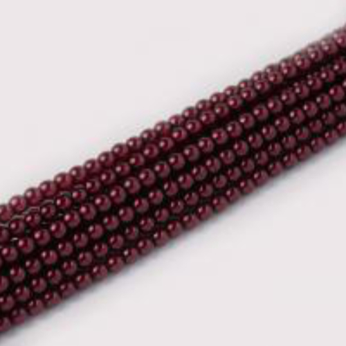 2mm Czech Glass Pearl - 150 Bead Strand - Burgundy - Crystal - 00030-63999