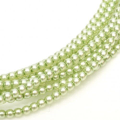 2mm Czech Glass Pearl - 150 Bead Strand - Creme Mint - Shiny - 10113