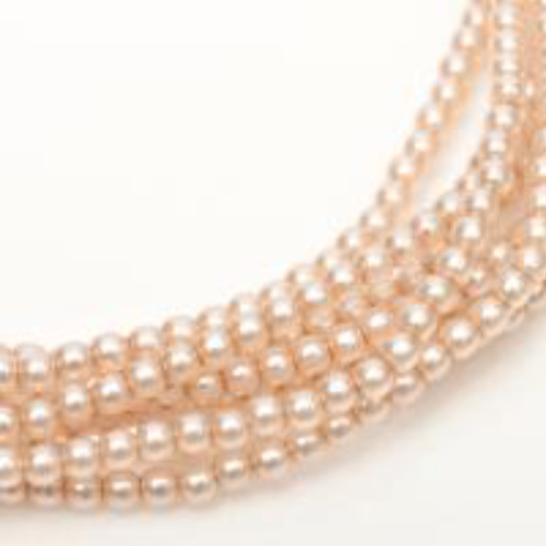 2mm Czech Glass Pearl - 150 Bead Strand - Peach Chiffon - Shiny - 10148