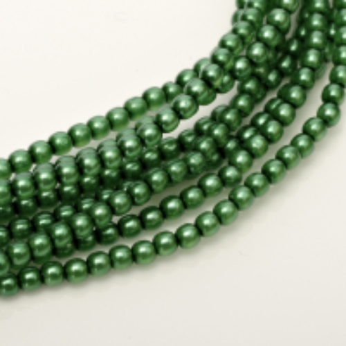 2mm Czech Glass Pearl - 150 Bead Strand - New Grass - Shiny - 10184