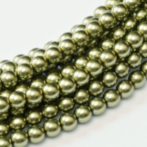 2mm Czech Glass Pearl - 150 Bead Strand - Light Green - Shiny - 10272