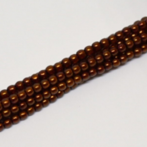2mm Czech Glass Pearl - 150 Bead Strand - Dark Copper - Shiny - 14321