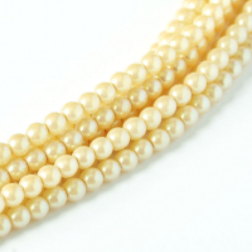 2mm Czech Glass Pearl - 150 Bead Strand - Sunlight - Shell - 30002