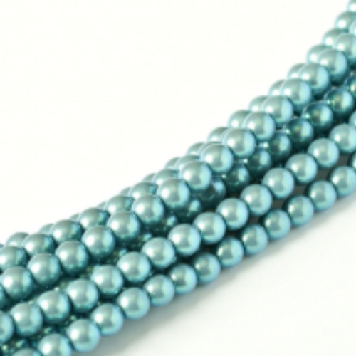 2mm Czech Glass Pearl - 150 Bead Strand - Silver Blue - Shell - 30007