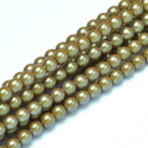 2mm Czech Glass Pearl - 150 Bead Strand - Topaz - Shell - 30023