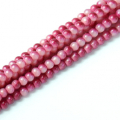 2mm Czech Glass Pearl - 150 Bead Strand - Rosy - 59210