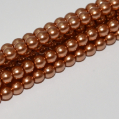 2mm Czech Glass Pearl - 150 Bead Strand - Copper - 70415