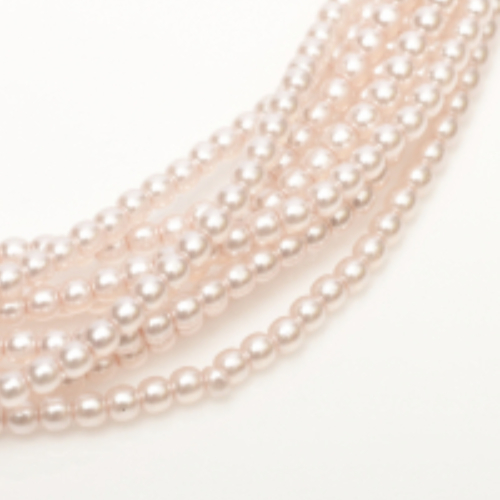 2mm Czech Glass Pearl - 150 Bead Strand - Pale Pink - 70423