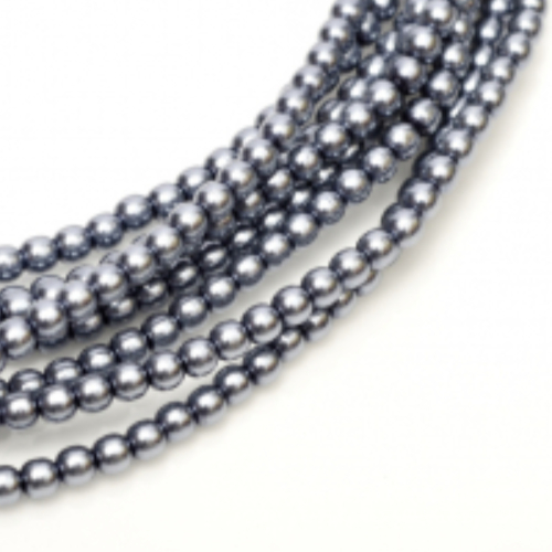 2mm Czech Glass Pearl - 150 Bead Strand - Grey - 70488