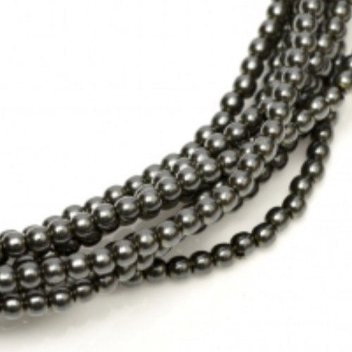 2mm Czech Glass Pearl - 150 Bead Strand - Charcoal - 70489