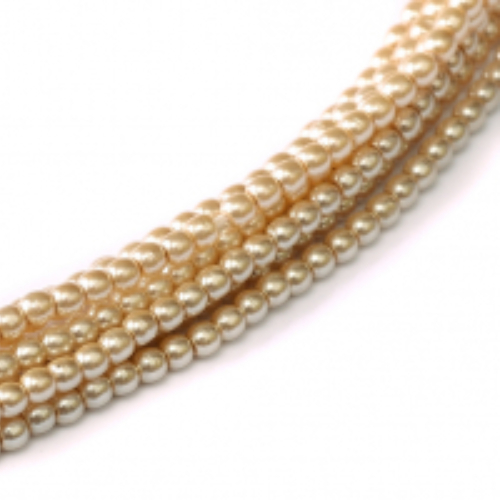 2mm Czech Glass Pearl - 150 Bead Strand - Pale Desert Sand - 70734