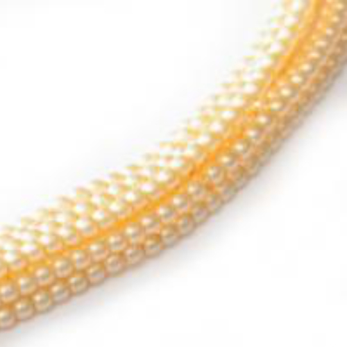 2mm Czech Glass Pearl - 150 Bead Strand - Matte Cream Satin - 75440