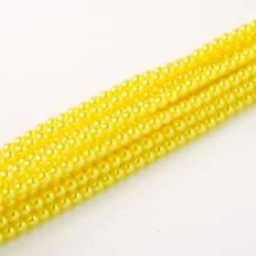 3mm Czech Glass Pearl - 150 Bead Strand - Lemon Yellow - Crystal - 00030-63819