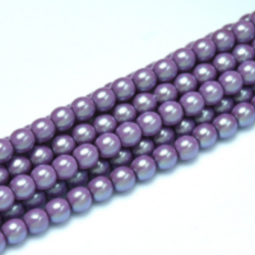 3mm Czech Glass Pearl - 150 Bead Strand - Lilac - Pearl Shell - 30015