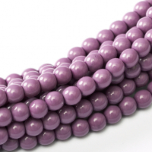 3mm Czech Glass Pearl - 150 Bead Strand - Hollyhock Purple - Shiny - 48227