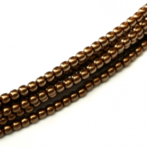 3mm Czech Glass Pearl - 150 Bead Strand - Mocca - Shiny - 70419