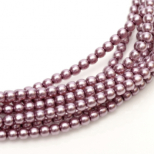 3mm Czech Glass Pearl - 150 Bead Strand - Orchid - Shiny - 70428