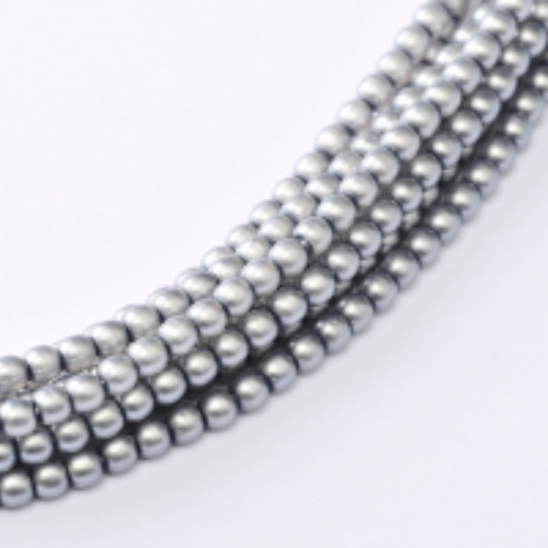3mm Czech Glass Pearl - 150 Bead Strand - Matte Grey Satin - 75484