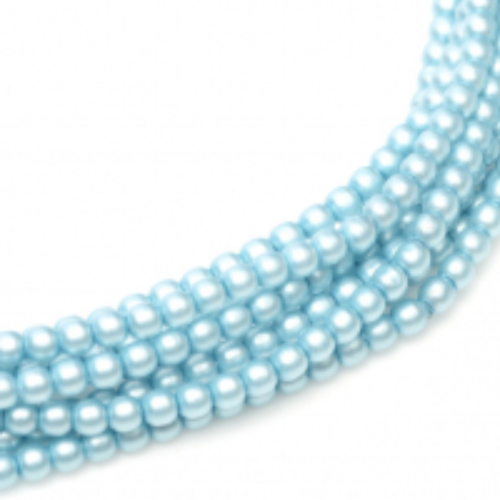 3mm Czech Glass Pearl - 150 Bead Strand - Matte Turquoise Satin - 85625