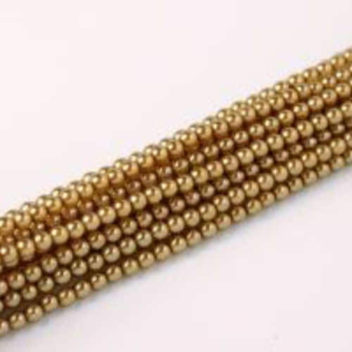 4mm Czech Glass Pearl - 120 Bead Strand - Beige - Crystal - 00030-63182