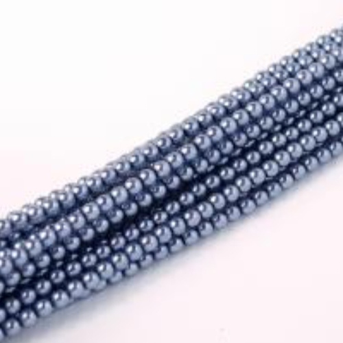 4mm Czech Glass Pearl - 120 Bead Strand - Slate Grey - Crystal - 00030-63396