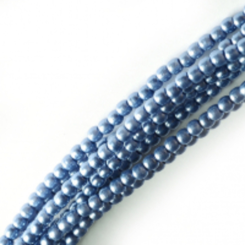 4mm Czech Glass Pearl - 120 Bead Strand - Blueberry - Shiny - 10157