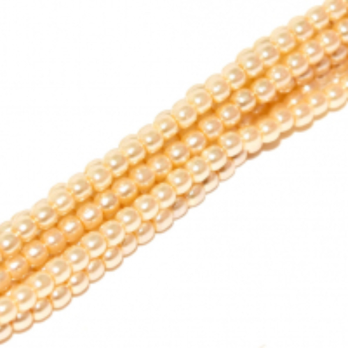4mm Czech Glass Pearl - 120 Bead Strand - Antique Ivory - Shiny - 70641