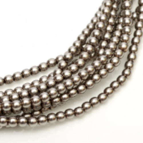 6mm Czech Glass Pearl - 100 Bead Strand - Latte - Shiny - 10004 