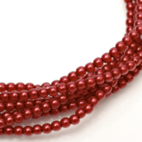 6mm Czech Glass Pearl - 100 Bead Strand - Falu - Shiny - 10164