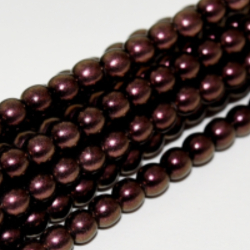 8mm Czech Glass Pearl - 75 Bead Strand - Polynesian Antique Pink - 23980-19064