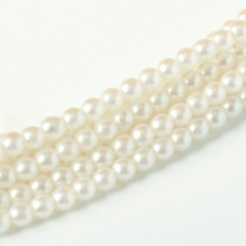 8mm Czech Glass Pearl - 75 Bead Strand - Cloud - Pearl Shell - 30000