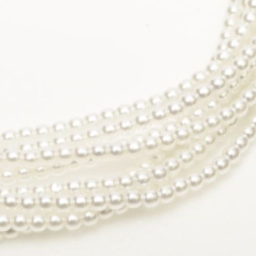 8mm Czech Glass Pearl - 75 Bead Strand - Bright White - Shiny - 70400